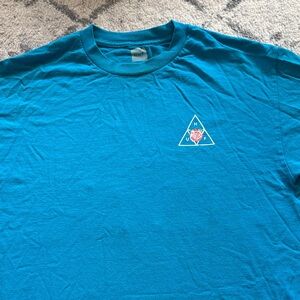 HUF Men's Teal Triangle Logo T-Shirt